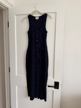 Sezane Fabiola Dress Navy - Size S